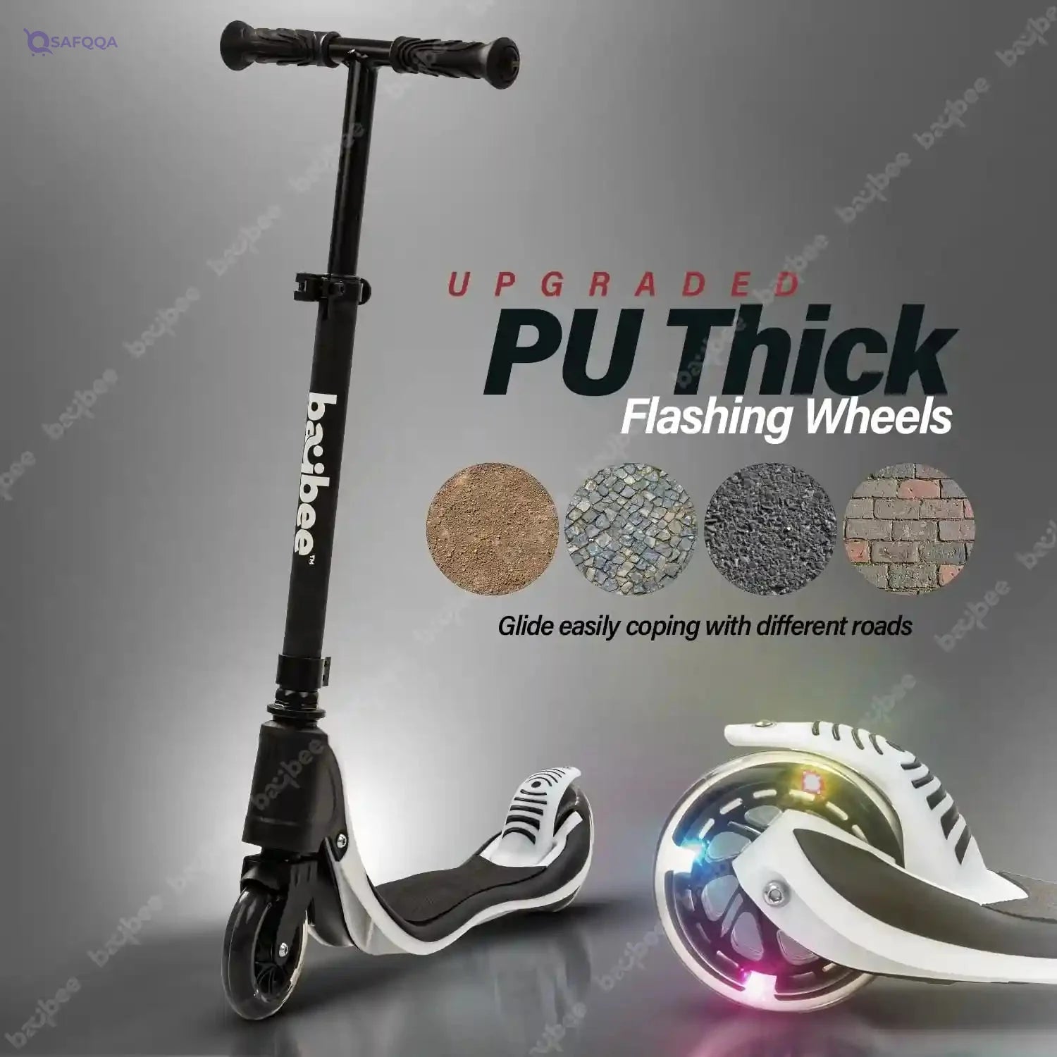 Baybee Dracarys Skate Scooter for Kids, 2 Wheel Kids Scooter with Three Height Adjustable Handle, Flashing LED PU Wheels & Rubber Deck | Kick Runner Scooter for Kids 3 to 8 Years Boys &Girls-The front wheel light works, but the rear wheel light does not. - Safqqa