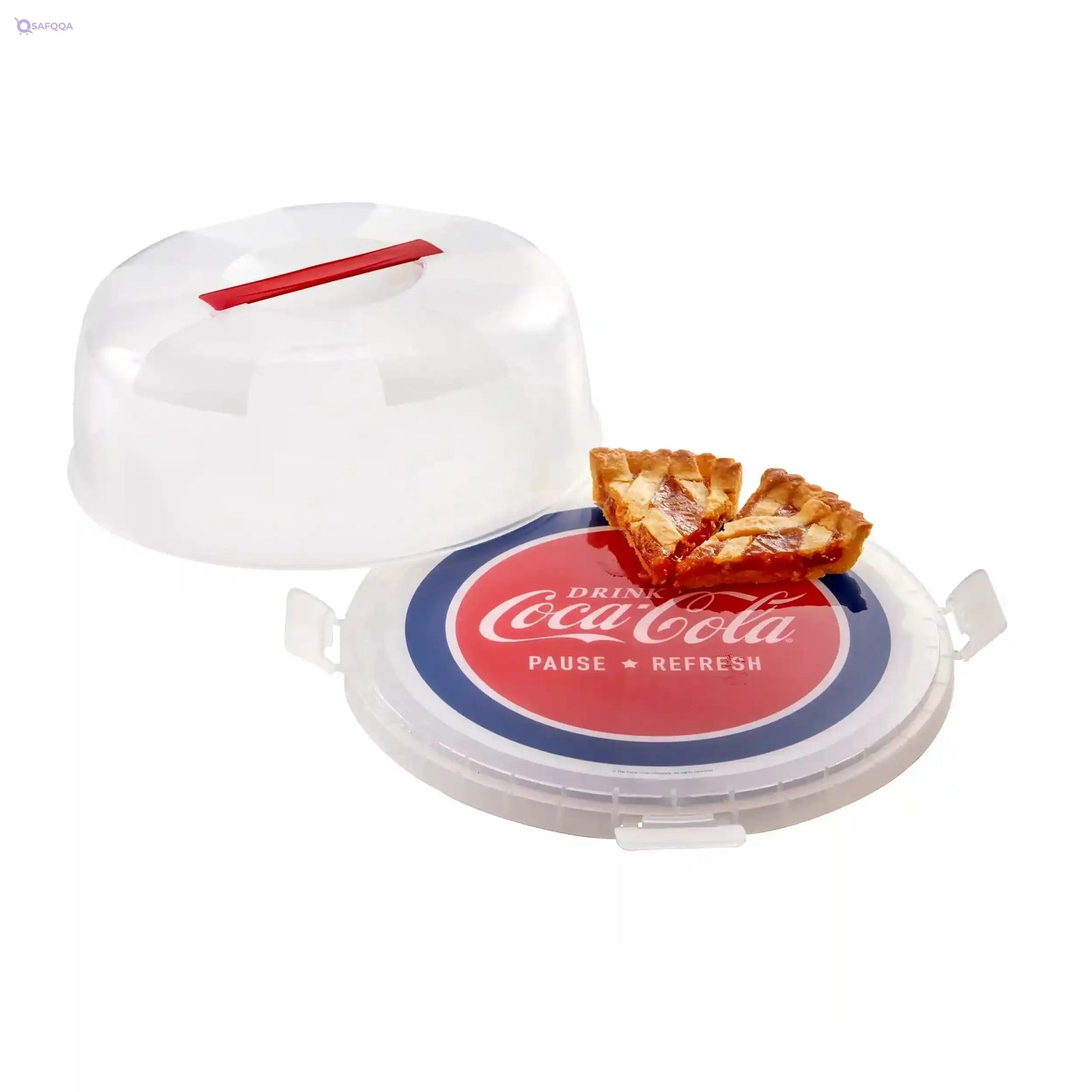Snips Coca-Cola Cover Cake Holder, Cake Holder with 4 Safety Latches, Cake Bell Diameter 28 cm, Made in Italy, 0% Bpa - Safqqa