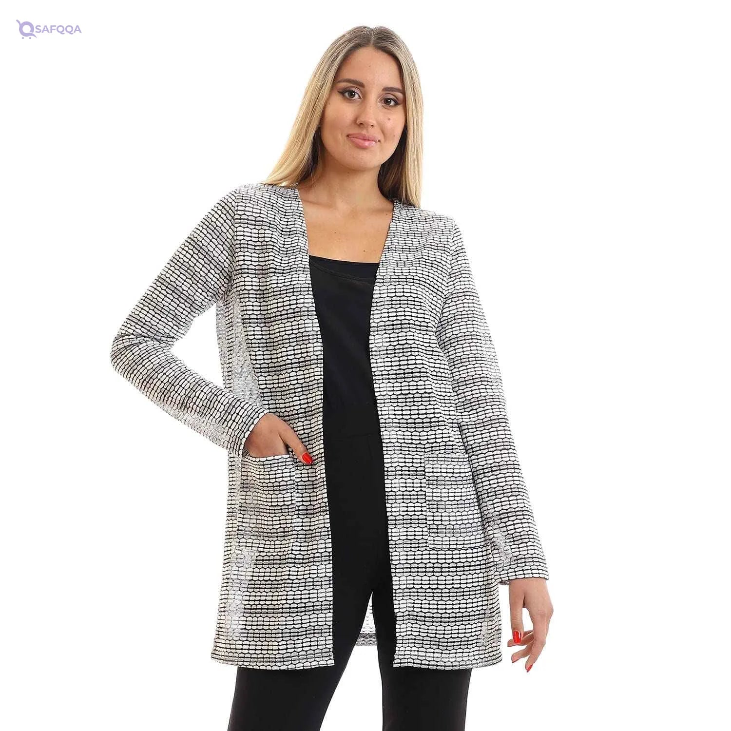 Jamila Women Side Pockets Short Cardigan SWEATER - Safqqa Egypt