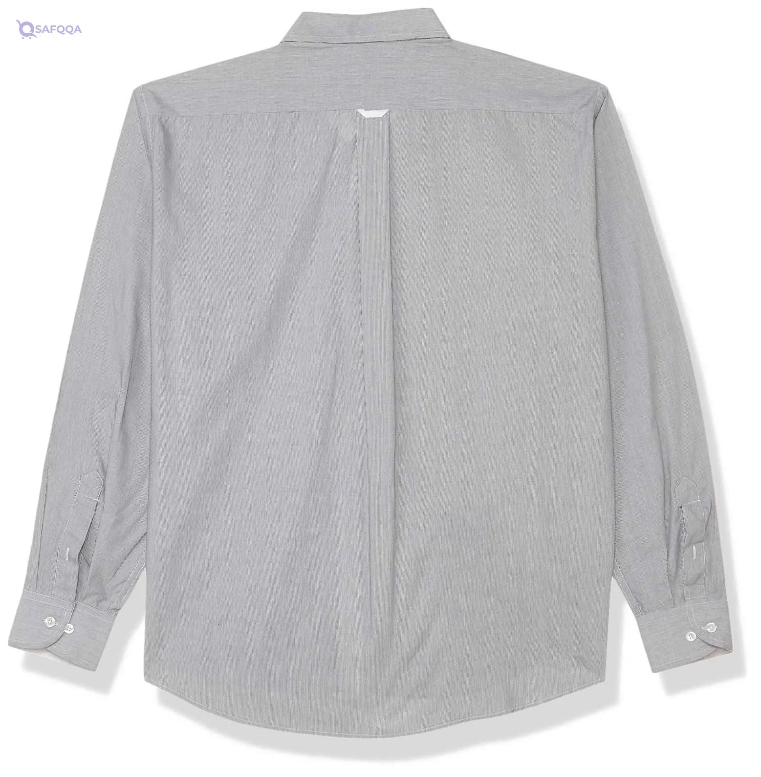Bella Donna Cotton Long-Sleeve Button-Down Rounded-Hem Solid Shirt for Men - Safqqa Egypt