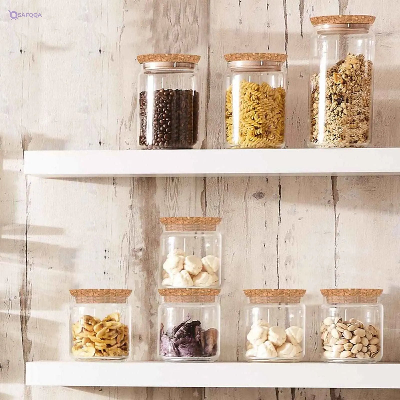 Luminarc Pure Jar with Cork Lid – 1.5 Liter - Safqqa