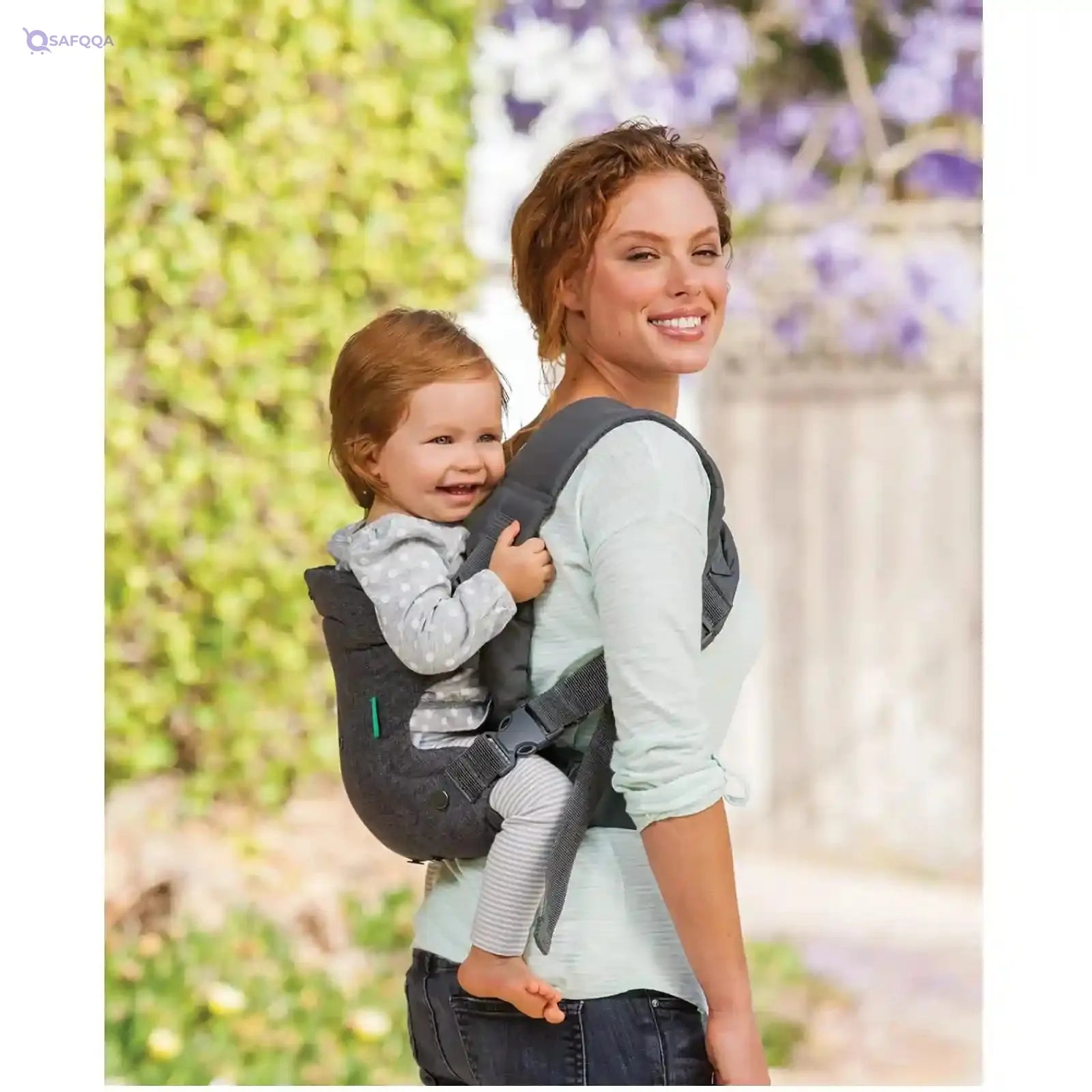 Infantino 4-in-1 convertible baby carrier facing-in (narrow seat), facing-in (wide seat), facing-out and back pack Extra padded shoulder pads with Wonder cover - Safqqa
