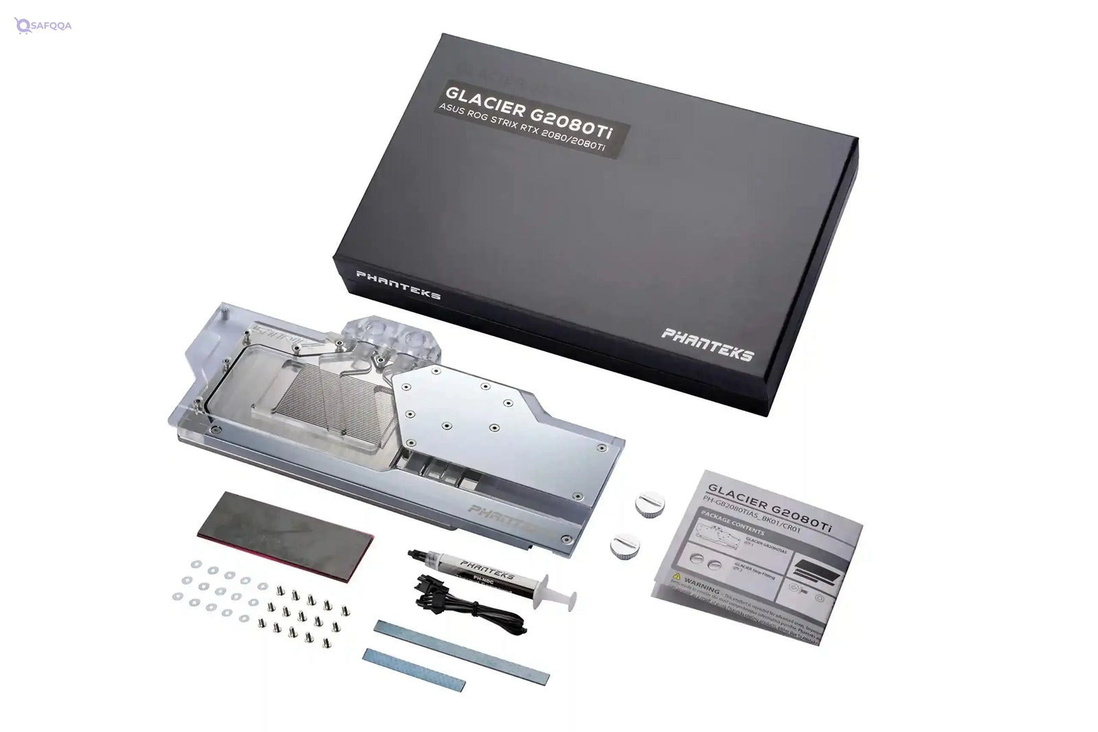 Phanteks (PH-GB2080TiAS_CR01) Glacier G2080Ti Strix GPU Full Waterblock for RTX 2080/2080Ti - Nickel-Plated, Acrylic, Addressable RGB, Mirror Chrome - Safqqa