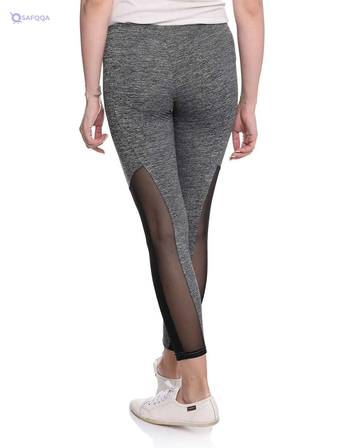 U Athleisure Side-Strip Sheer Panel Cropped Traning Tights for Women - Safqqa Egypt