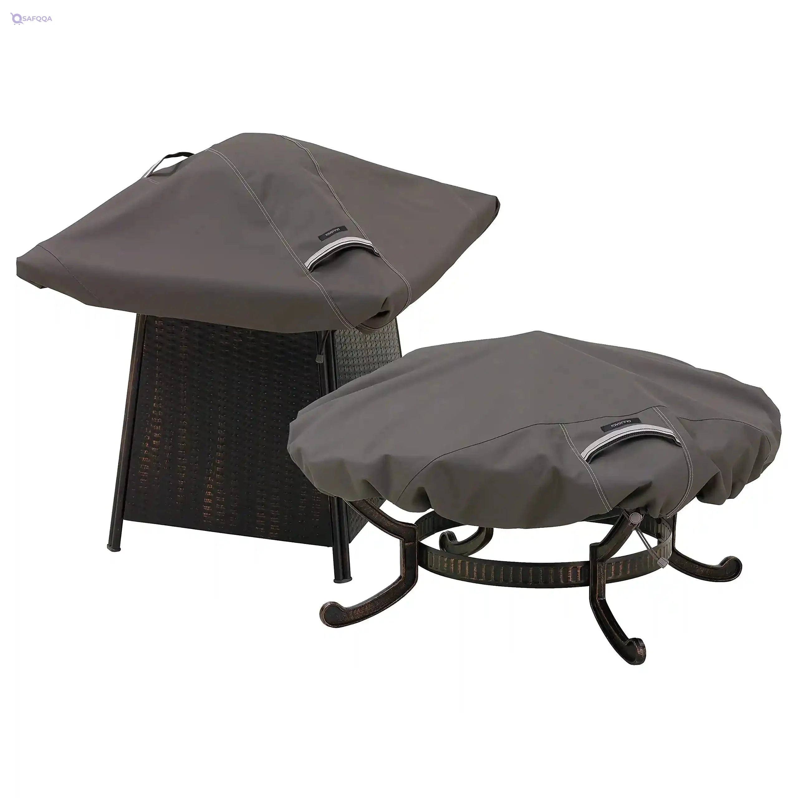 Classic Accessories 55-148-015101-EC Ravenna Cover, Fits 40 x 40 Square Fire Pits, Taupe - Safqqa