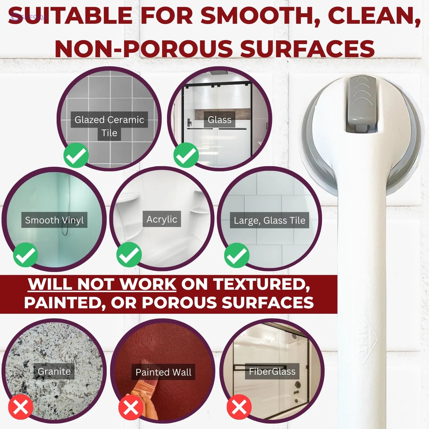 Safe-er-Grip Suction Cup Grab Bars – Bathroom Safety Assist Handle - Safqqa