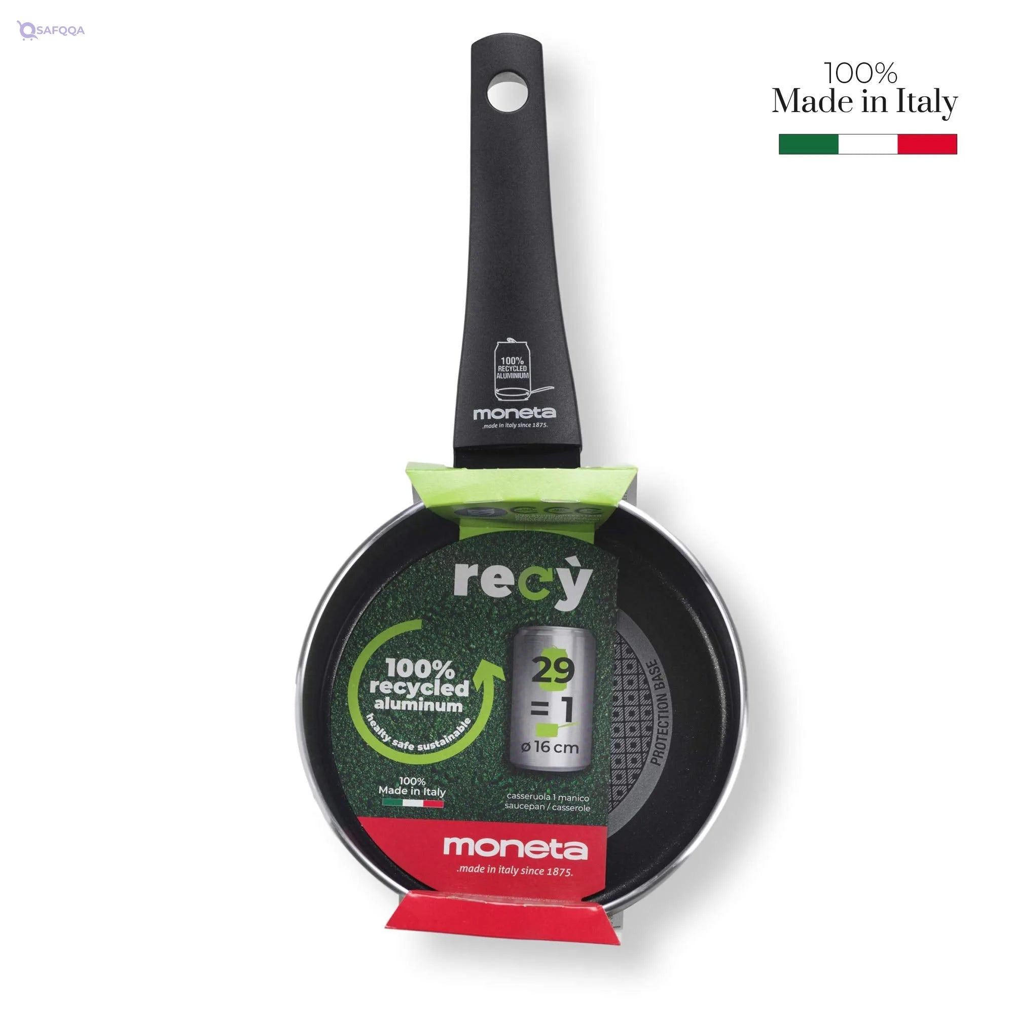 Moneta Saucepan, Protection Base non-stick coating, free of PFOA, Nickel and Bisphenol A - Safqqa