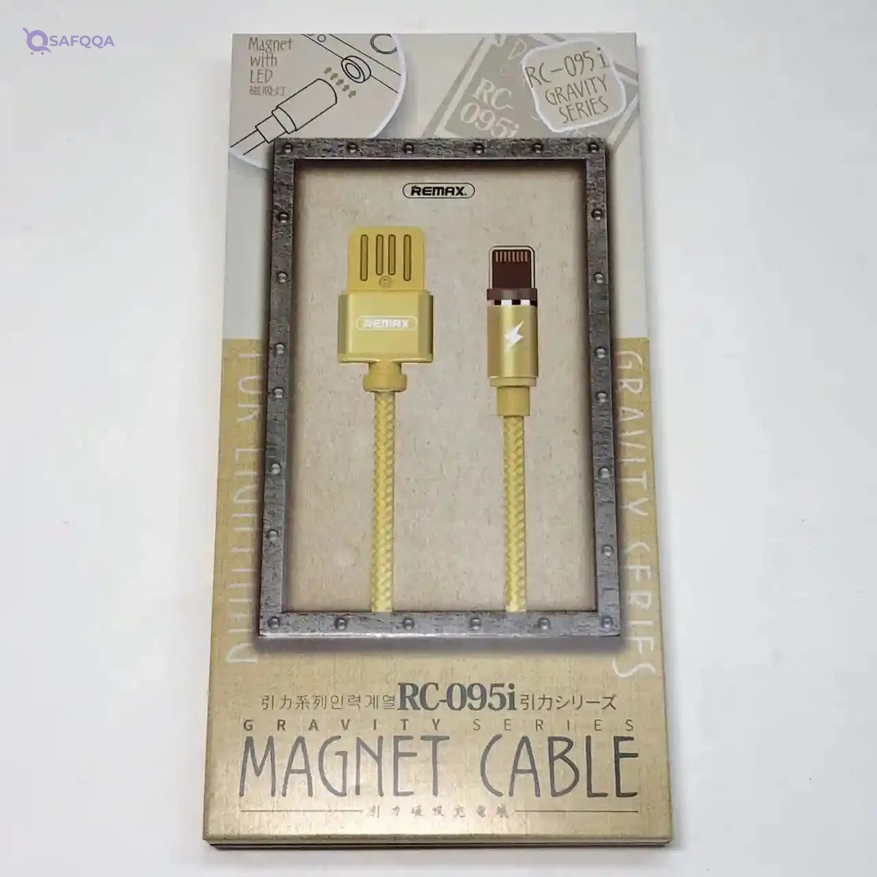 REMAX DATA CABLE RC-095I LIGHTNING CABLE 1M, GOLD - Safqqa Egypt