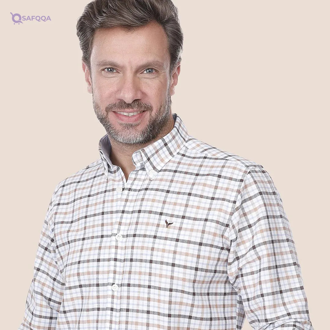 Dockland Long Sleeve Checkered Shirt For Men,Classic checkered design for a timeless look. - Safqqa