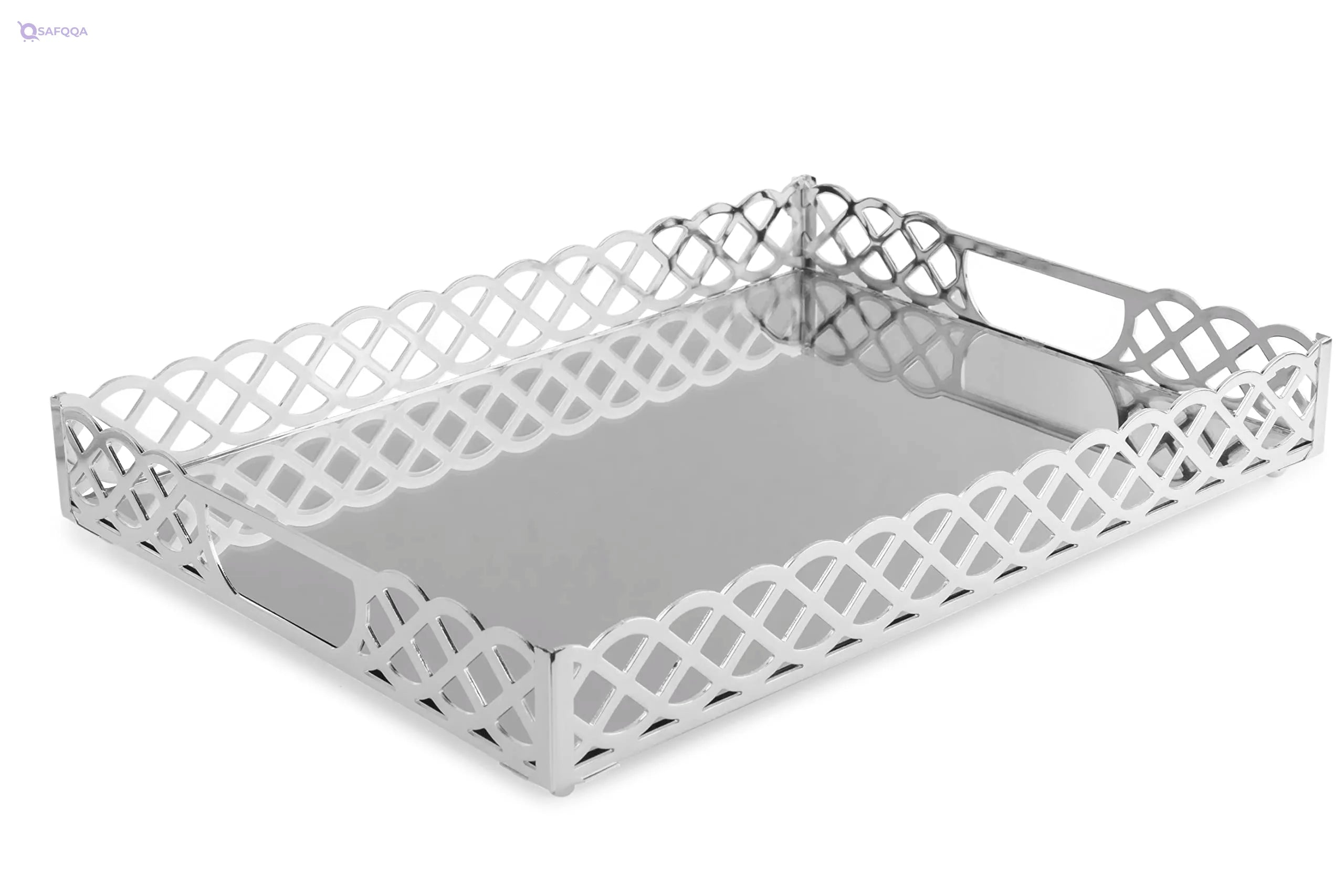 Knit Pattern Laser Tray, 40×30×6 cm - Safqqa