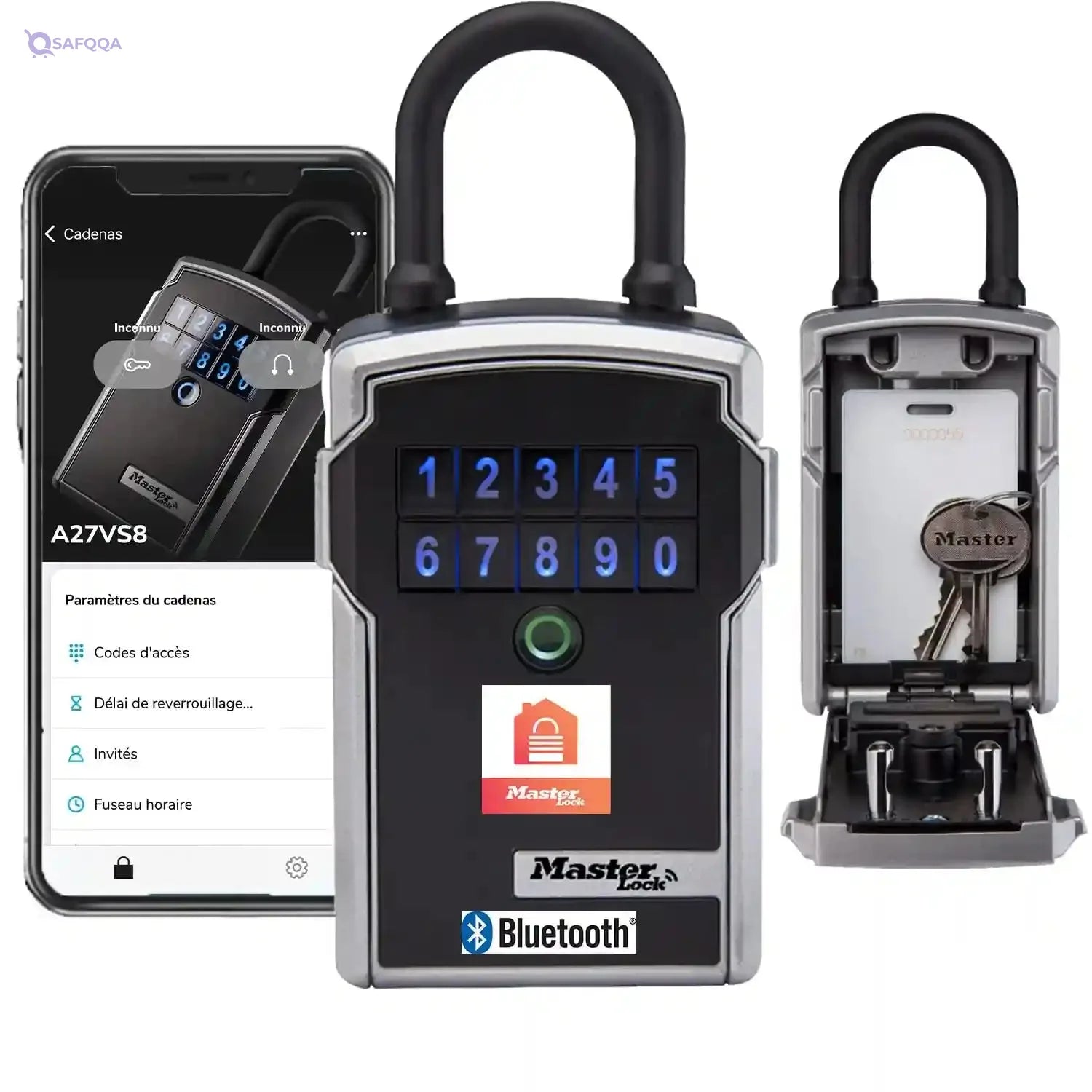 Master Lock Connected Key Safe [Bluetooth or Combination Access] [Shackle] [Outdoor] - 5440EURD - Select Access Smart Key Lock Box - Safqqa