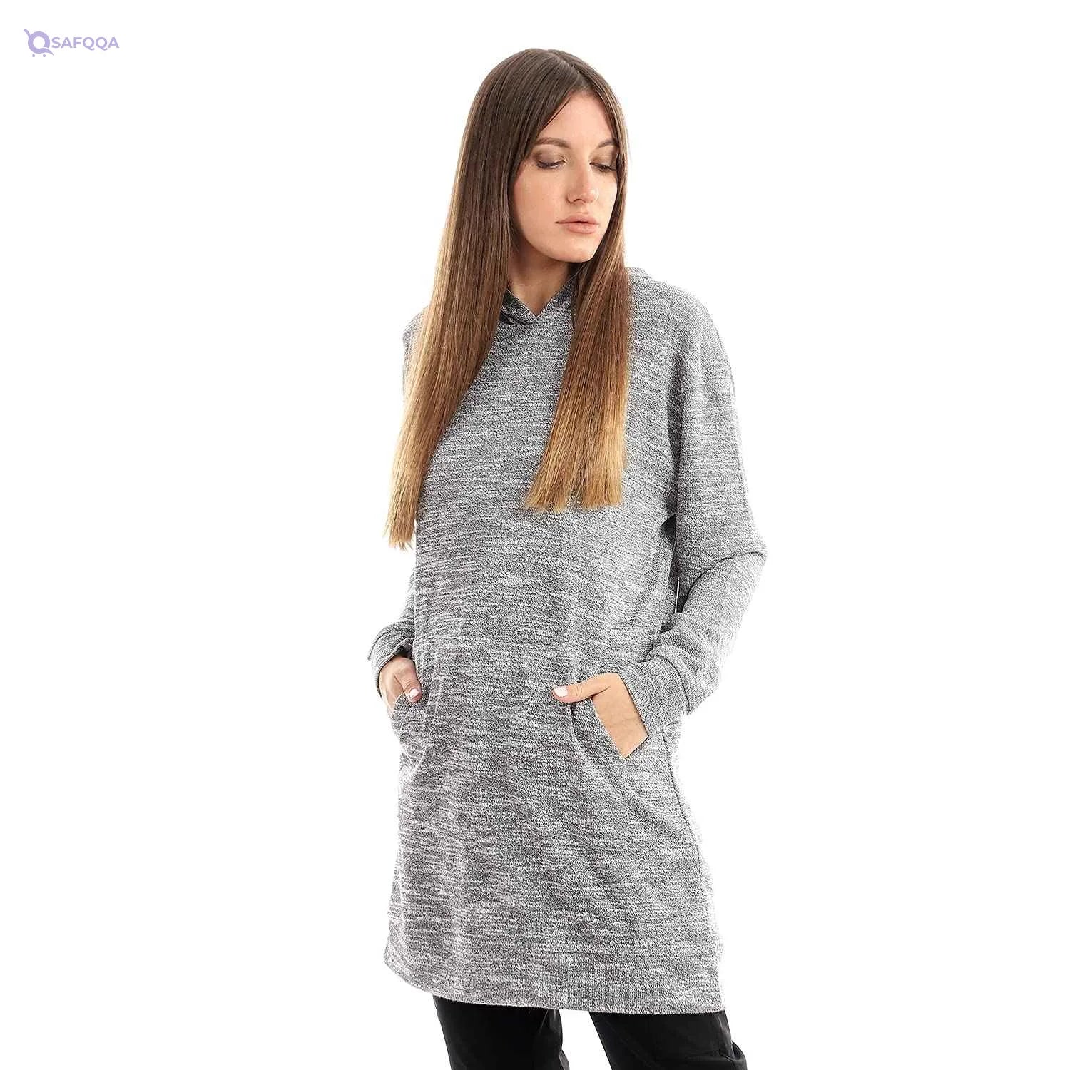 KADY Plain Over Sized Hoodie With Kangaro Pocket For Women,Durable stitching for long-lasting use. - Safqqa