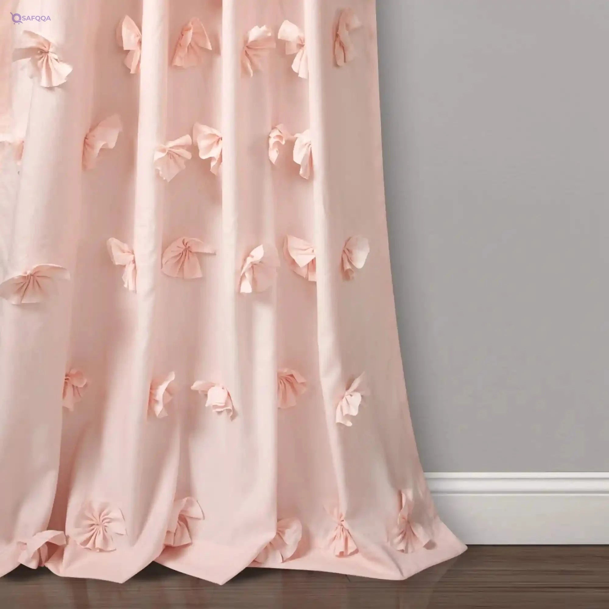 Lush Decor Riley Window Curtain Sheer Ruffled Textured Bow Window Panel for Living, Dining Room, Bedroom (Single), 54"W x 84"L, - Safqqa