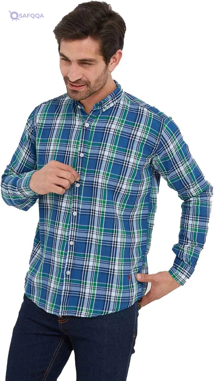 White Rabbit Men's Casual Long Sleeve Shirt - Safqqa Egypt