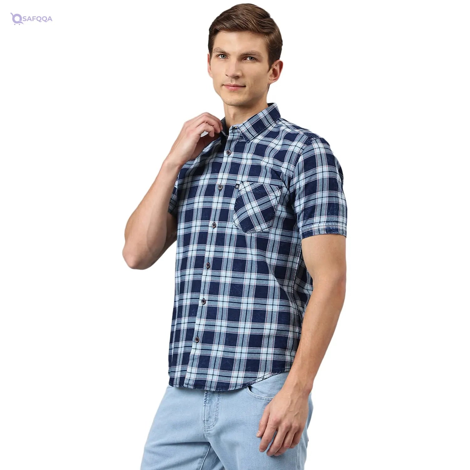 HammerSmith Indigo Checks Shirt - Safqqa