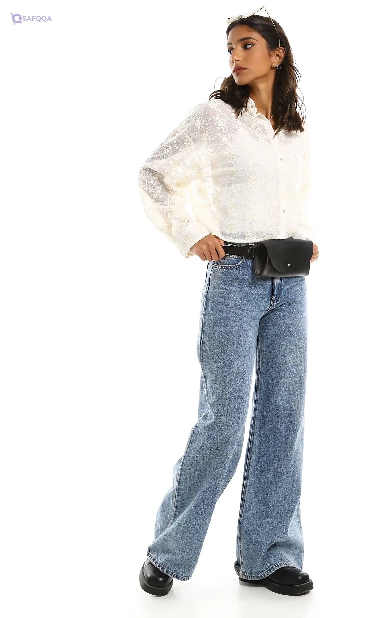 Ravin Womens Embroidered Cropped Shirt S22W506 Shirt - Safqqa