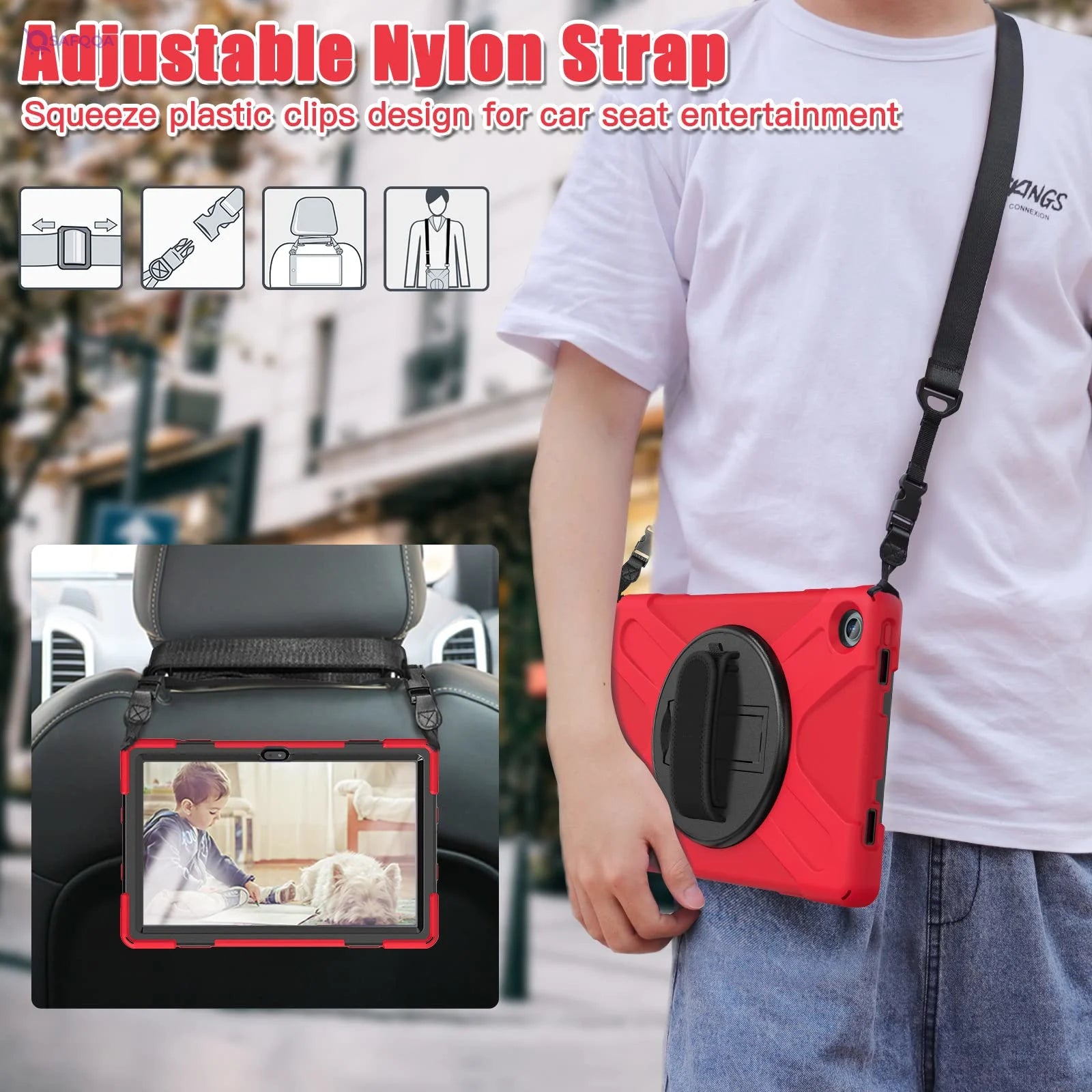 Herize Case for Lenovo Tab M10 Plus 10.6" with Stylus Holder & Rotating Stand - Safqqa