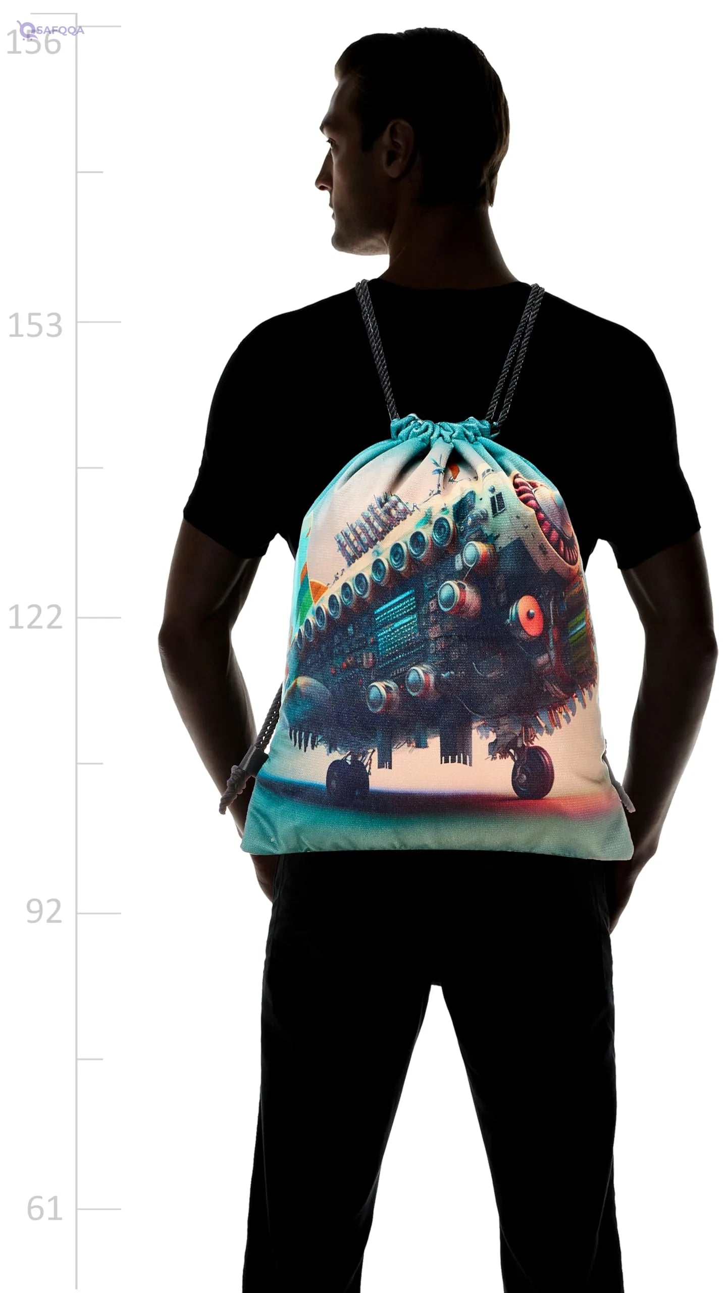 TAT DRAWSTRING BAG - 580, MultiColor, Large - Safqqa