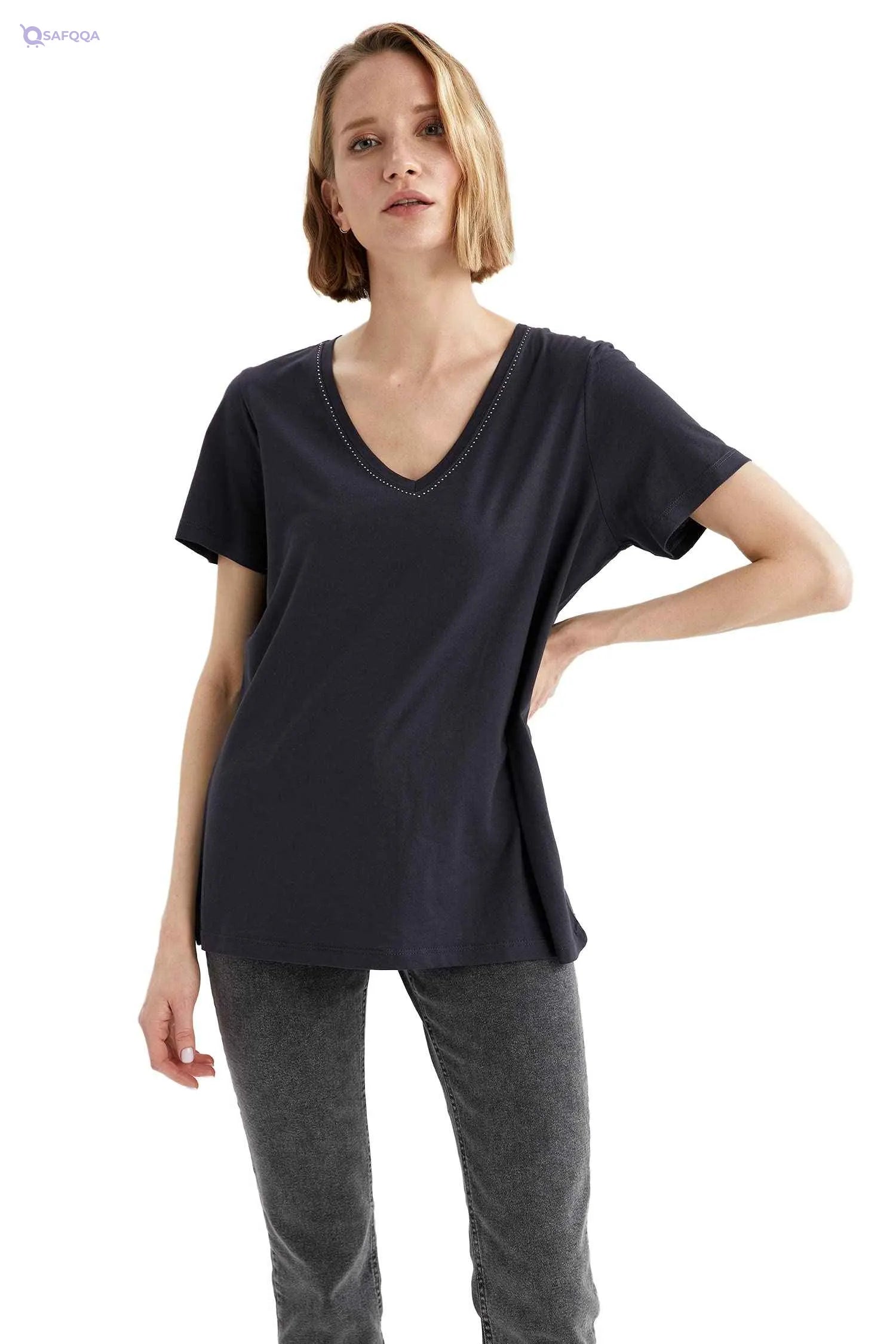 DeFacto womens U6406AZ T-Shirt - Safqqa Egypt