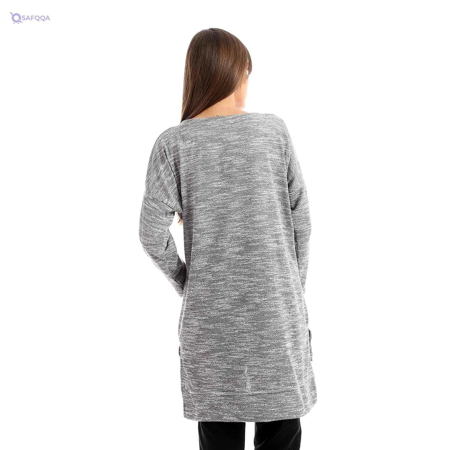 JAMILA Women T-Shirts Plain Jackard Crew Neck Top Soft, breathable fabric for all-day comfort - Safqqa