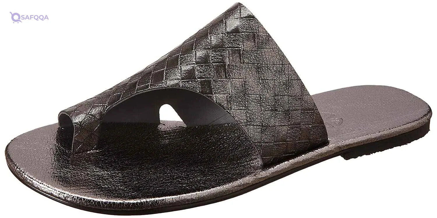 Toe Loop Embossed Pattern Flat Slippers for Women - Safqqa Egypt