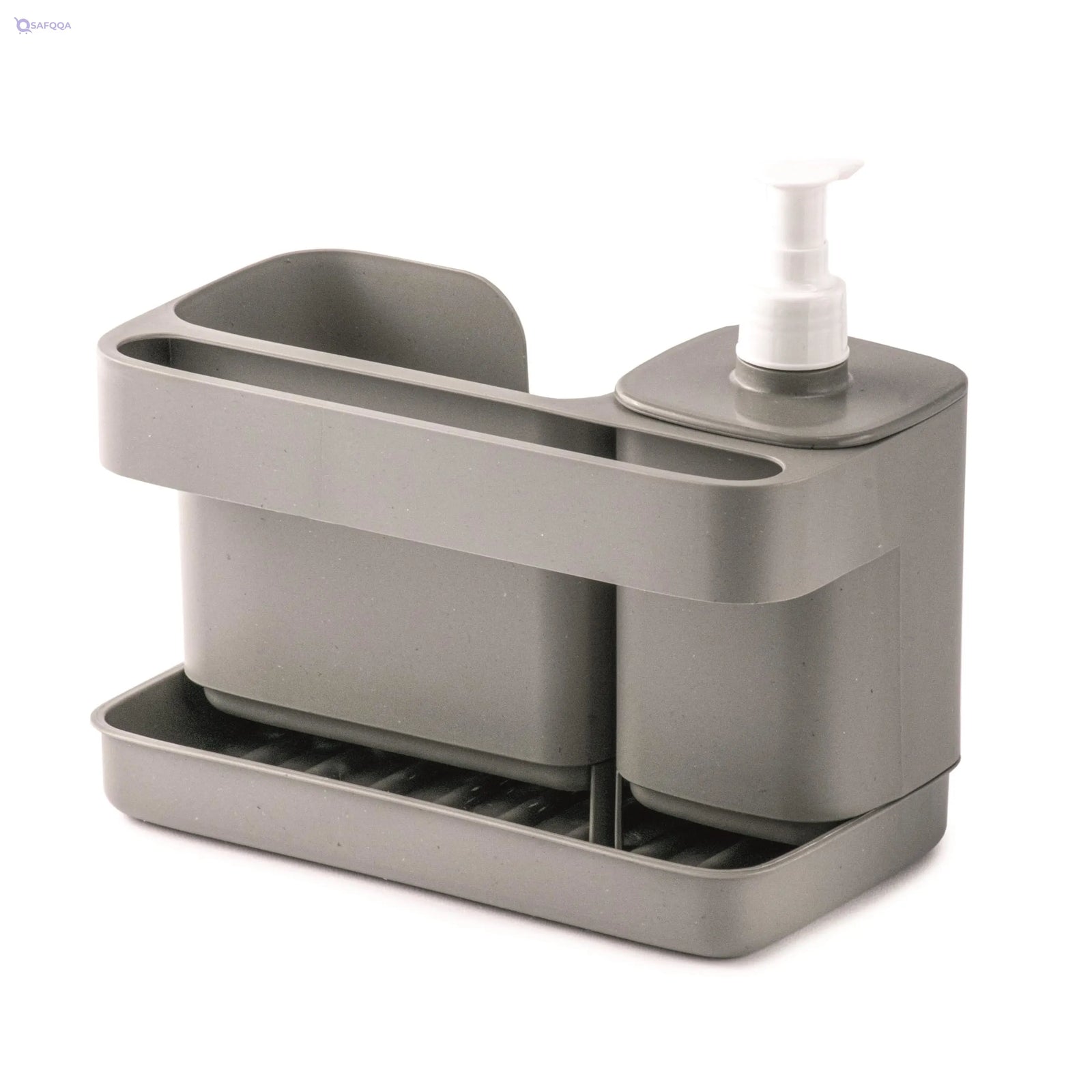 Snips Riordinello grey, sponge holder with dispenser, grey sink organizer, storage box for utensils 21 x 12 x 18 cm, made in Italy, 0% BPA and phthalate free. - Safqqa