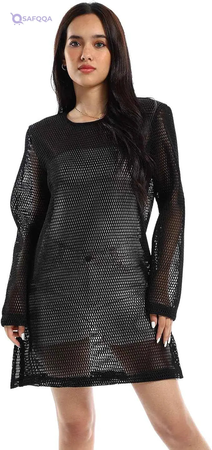 EEZEEY Women's Long Sleeve Net Cover-Up - Safqqa Egypt