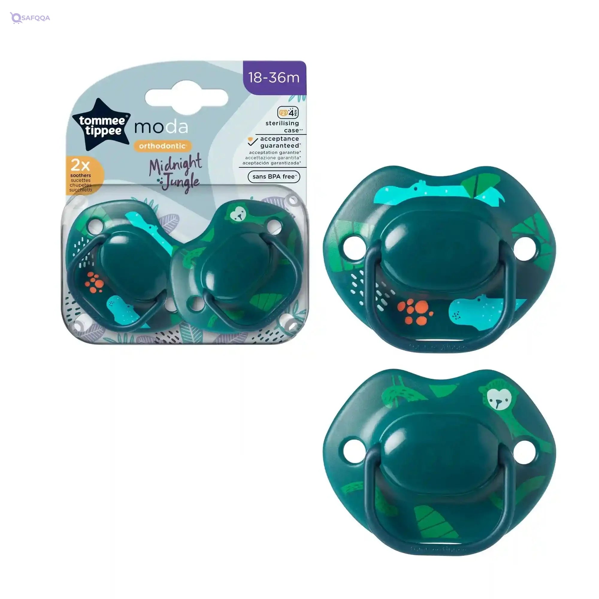 Tommee Tippee Pacifiers Moda Soother, Pack Of 2, Assorted Modelcolor, Tommee Tippee Moda Soother, 18 -36 Months - Safqqa