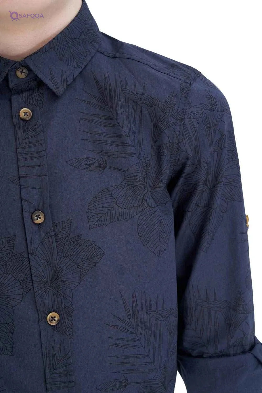 DeFacto Flower Pattern Roll-Up Long Sleeves Cotton Shirt for Boy - Safqqa Egypt