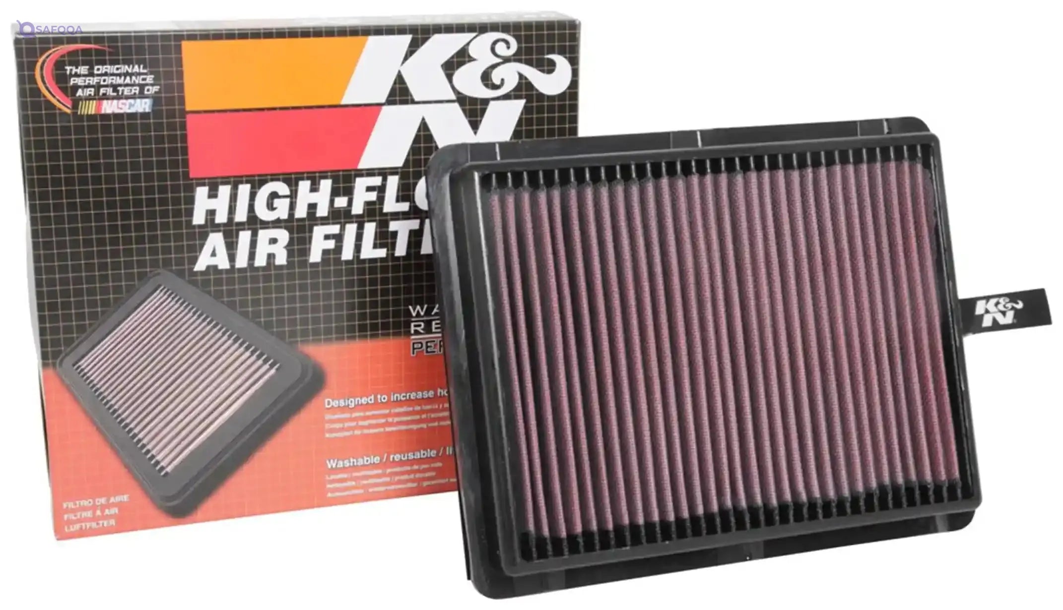 K&N Engine Air Filter: Reusable, Clean Every 75,000 Miles, Washable, Premium, Replacement Car Compatible with 2015-2019 Hyundai/Kia (Sonata, Optima), 33-5057 - Safqqa