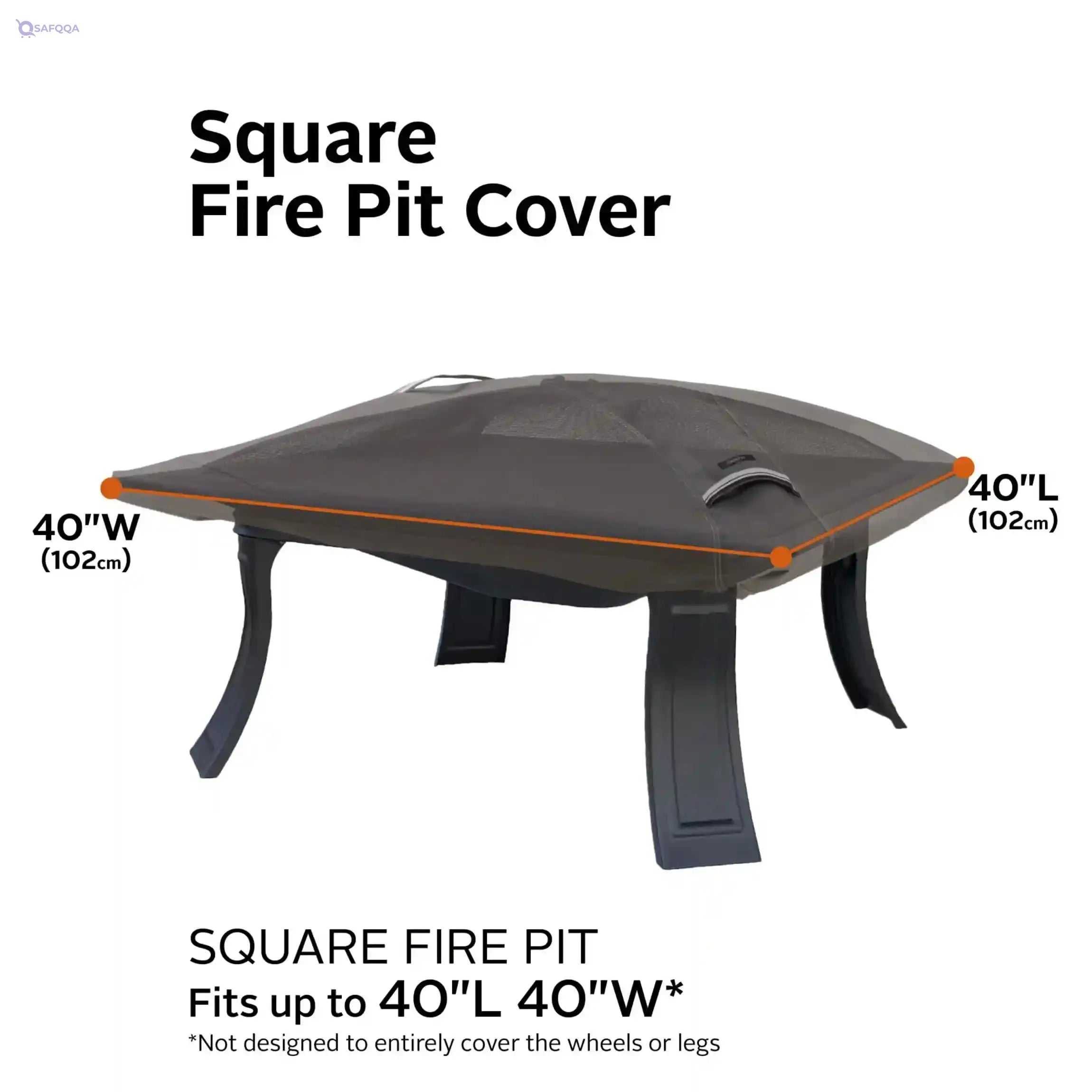 Classic Accessories 55-148-015101-EC Ravenna Cover, Fits 40 x 40 Square Fire Pits, Taupe - Safqqa