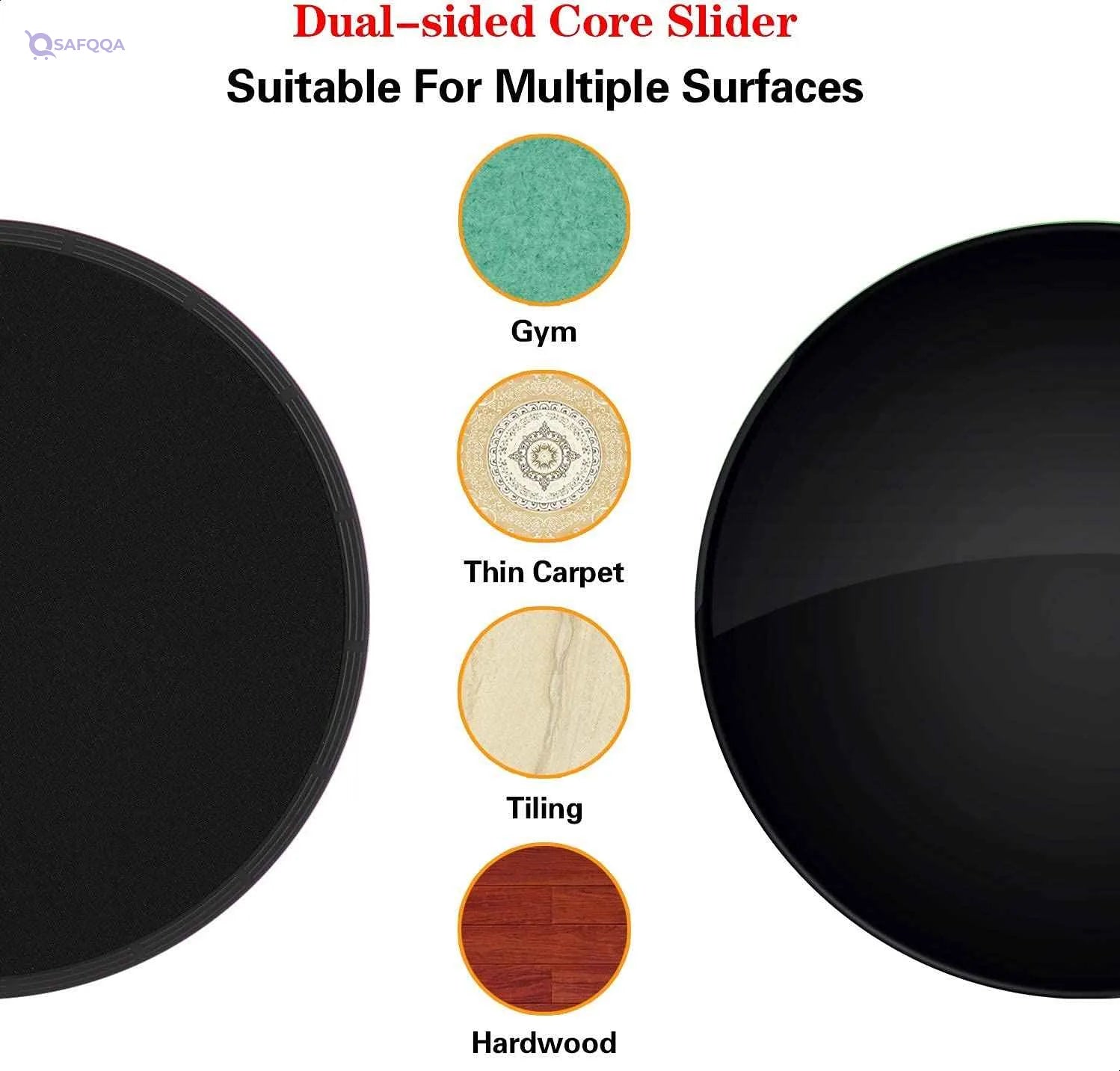Exercise Sliders Gliding Discs - Set of 2 (Black) - Safqqa Egypt