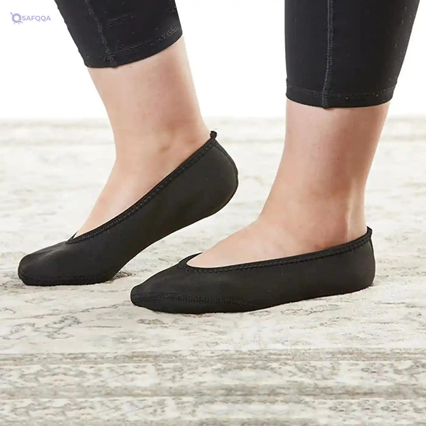 Nufoot Ballet Flats Indoor Womens Shoes , Black, Small Ideal for home,  yoga, or travel use - Safqqa
