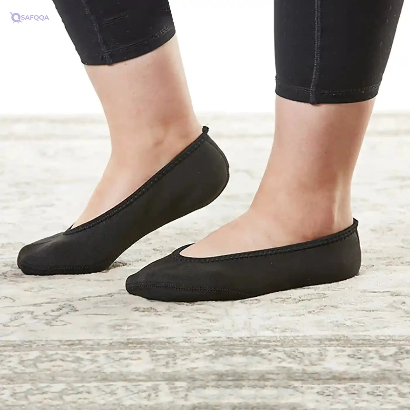 Nufoot Ballet Flats Indoor Womens Shoes , Black, Small Ideal for home,  yoga, or travel use - Safqqa