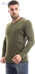 Off Cliff Men’s Plain V-Neck Long Sleeve Casual T-Shirt - Safqqa