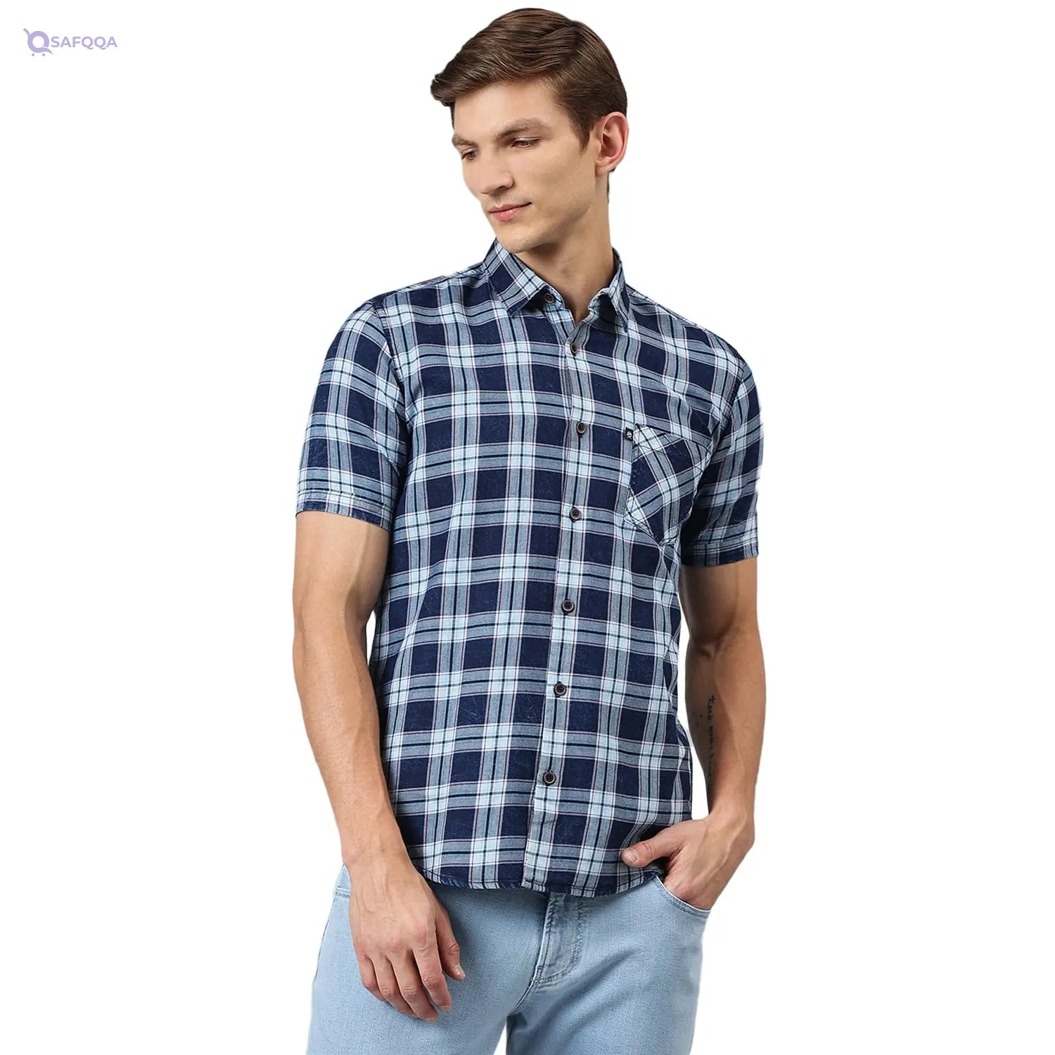 HammerSmith Indigo Checks Shirt - Safqqa