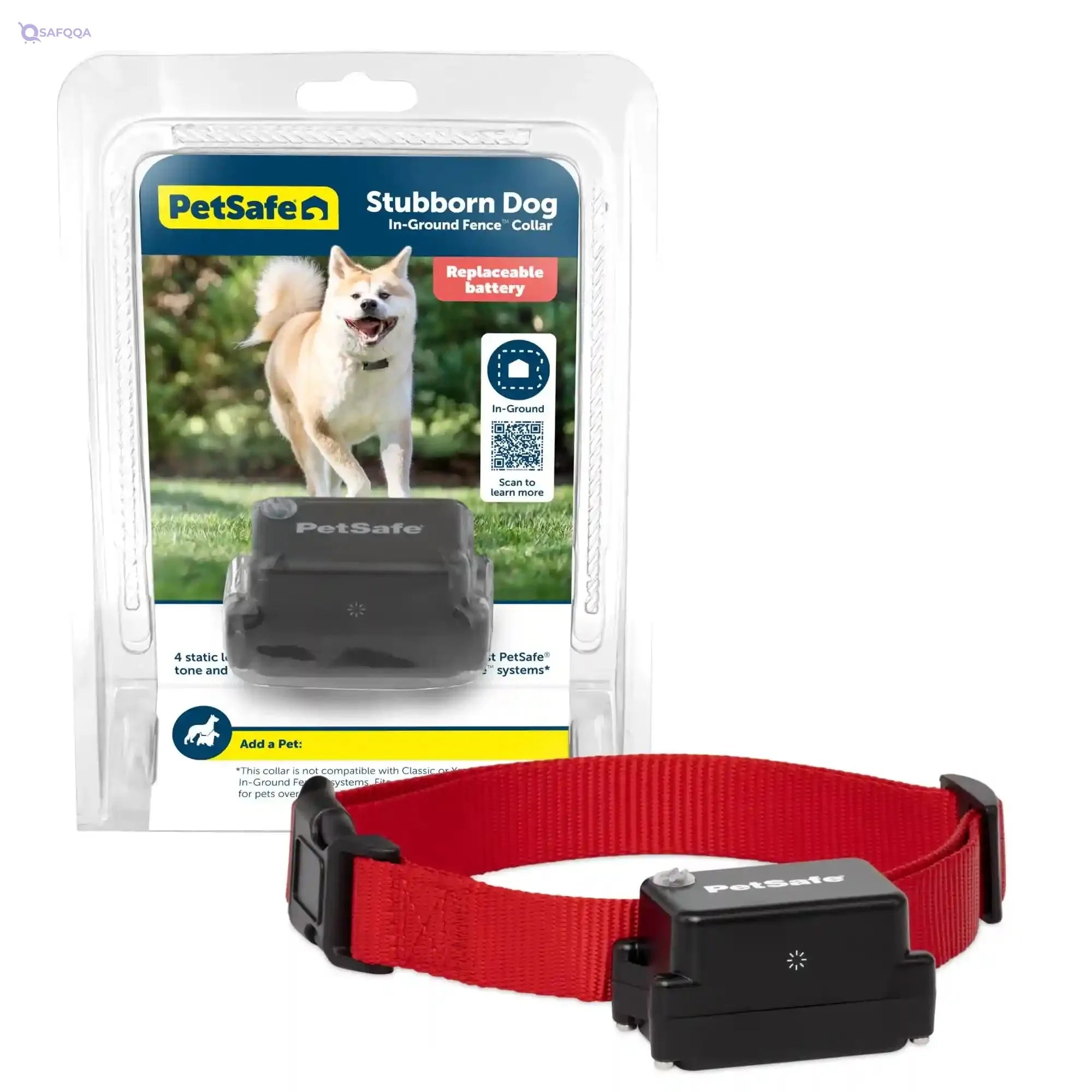PetSafe Stubborn Dog Receiver Collar – In-Ground Fence, Waterproof, Tone, Vibration & Static, 8 lb+ - Safqqa