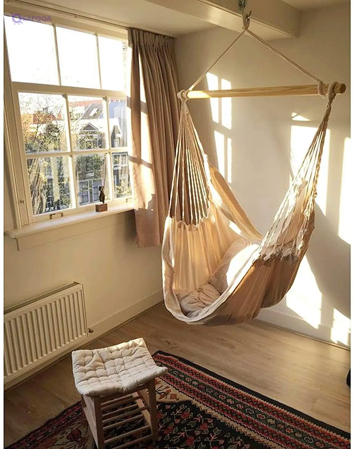 HAYAH LABORATORIES Macrame Hammock Chair – Relax in Boho Style! - Safqqa