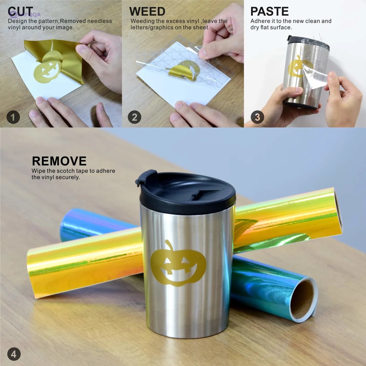 KENICUT Adhesive Craft Vinyl for Cricut, Silhouette & Cameo, Cold Changing Permanent Vinyl,,Works on multiple surfaces: glass, wood, metal, and more - Safqqa