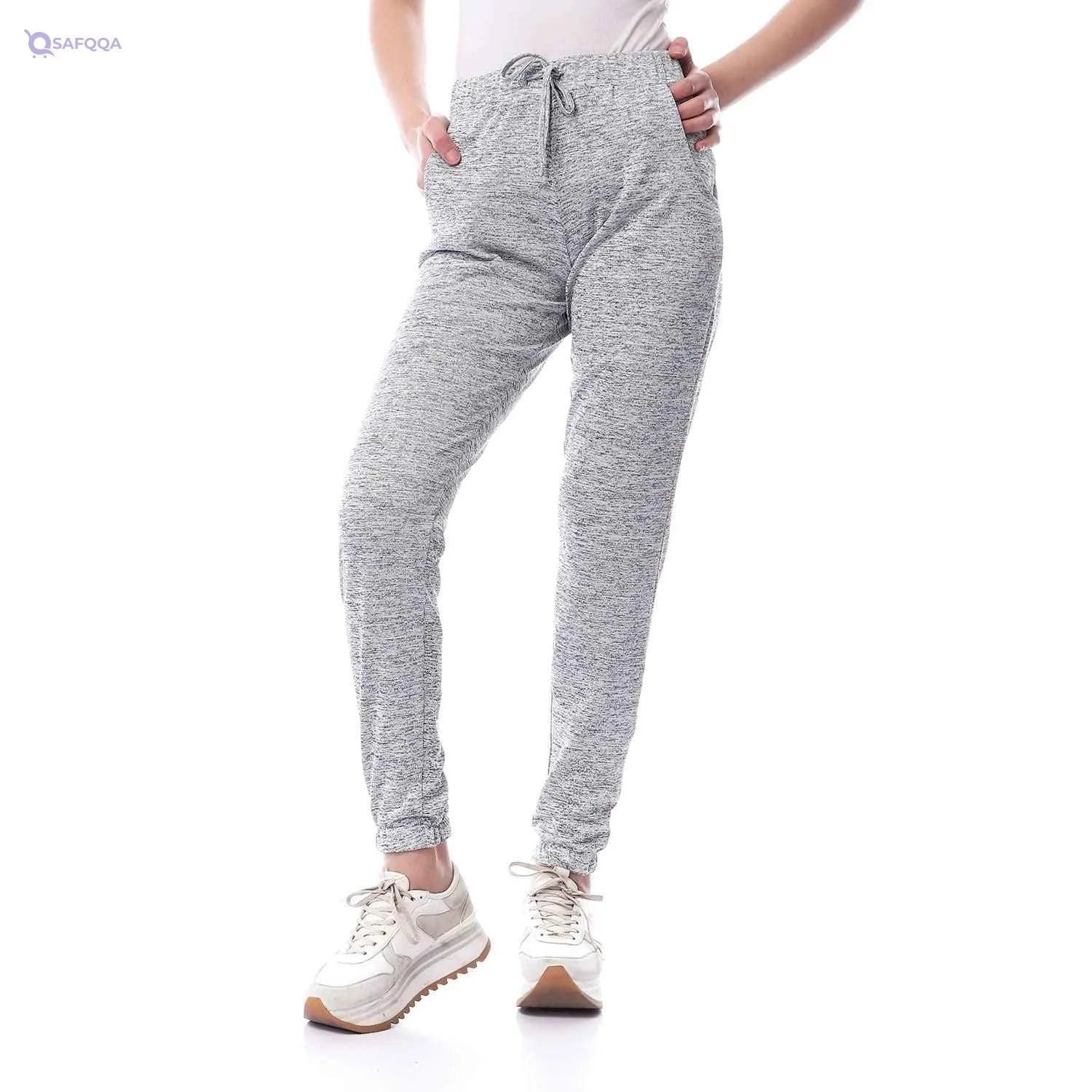 Jamila Women Side Pocket Drawstring Cuffed Cotton Sweatpants - Safqqa Egypt