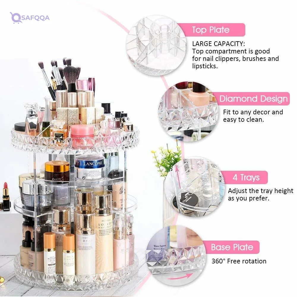 Spaceshoop Acrylic Makeup Organizer For Storing Cosmetics - Safqqa