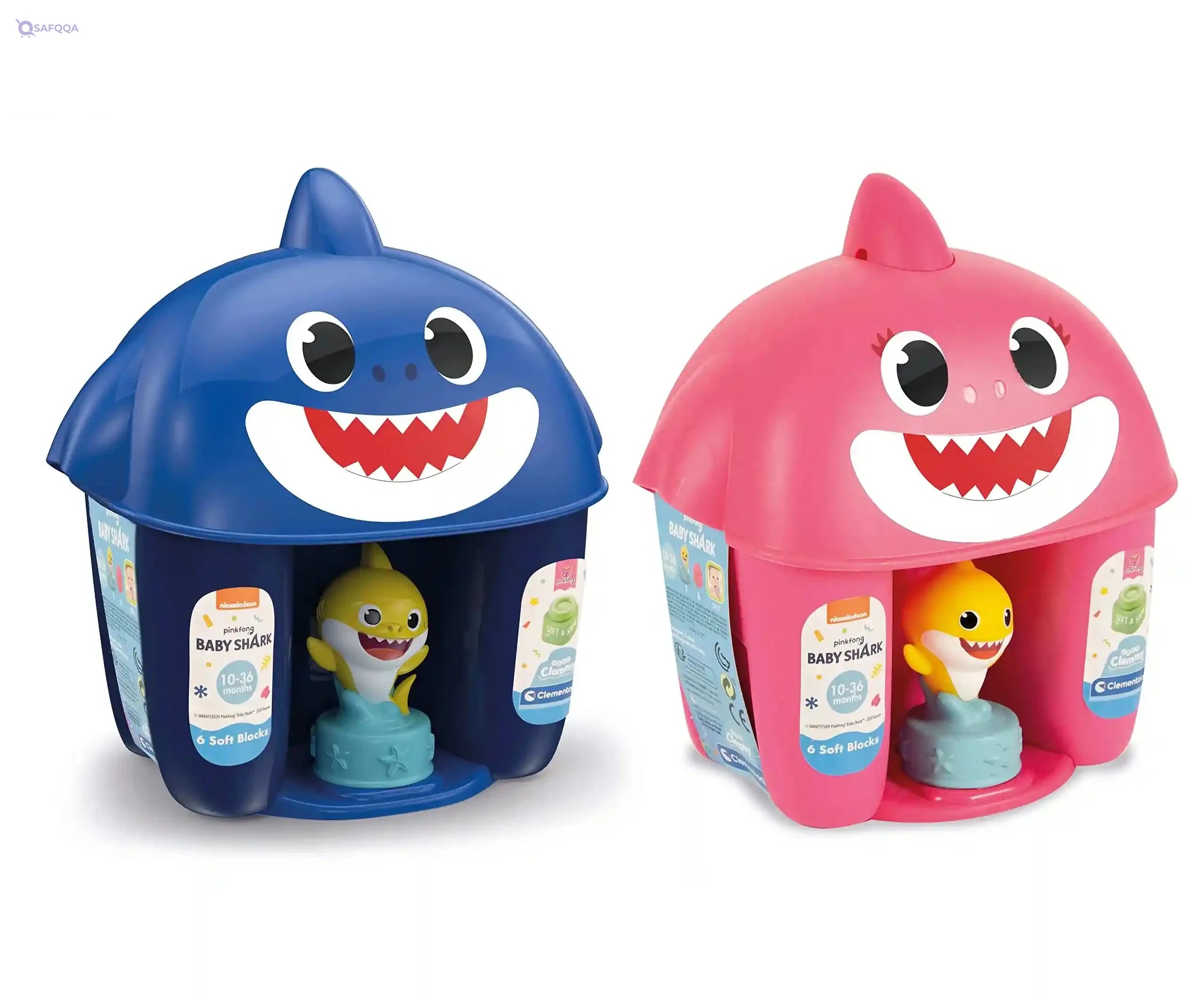 Clementoni soft clemmy baby shark 6 soft block bucket- assorted colors - Safqqa Egypt