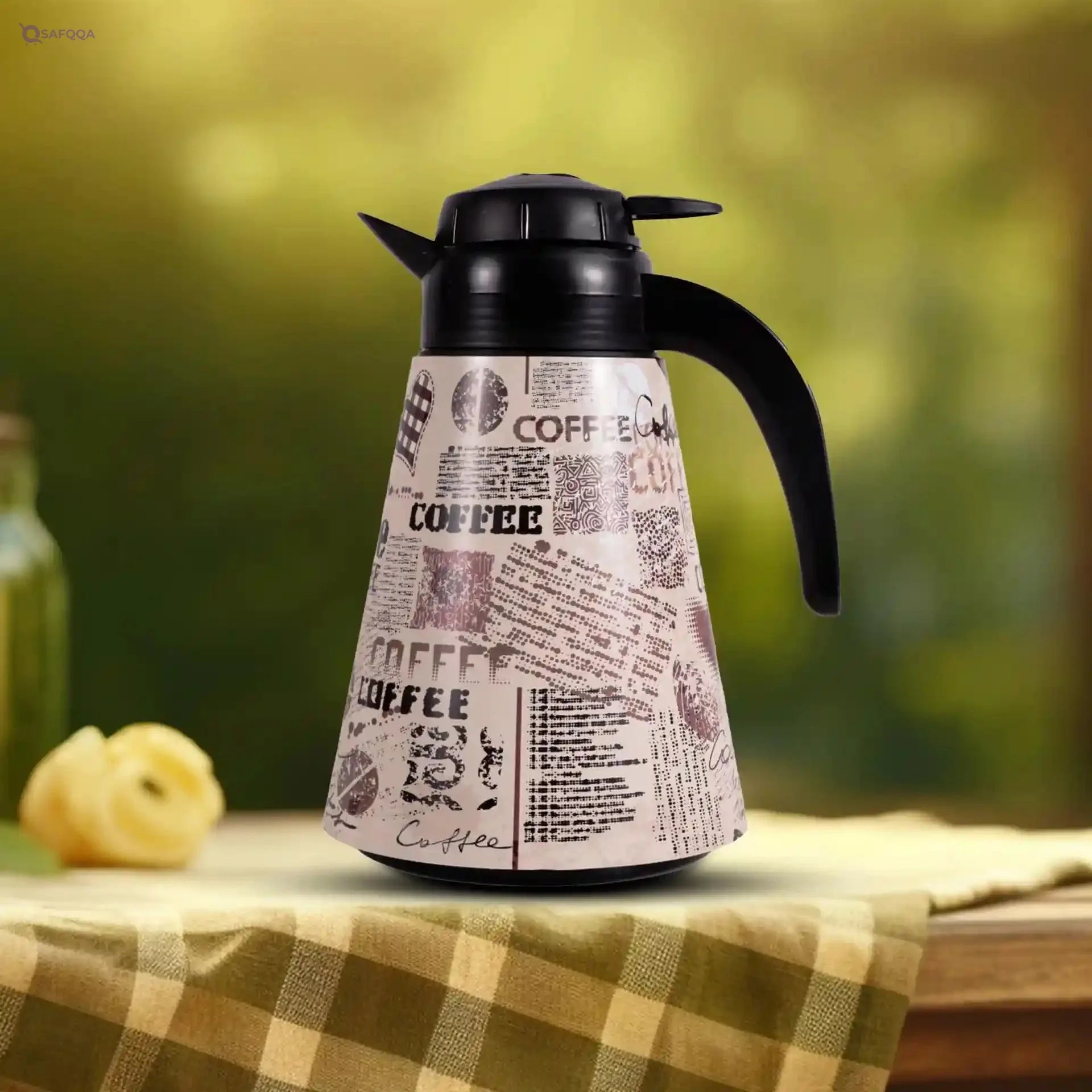 Herevin Conical Vacuum Flask – 1.2L Stainless Steel, Offwhite, Made in Turkey - Safqqa