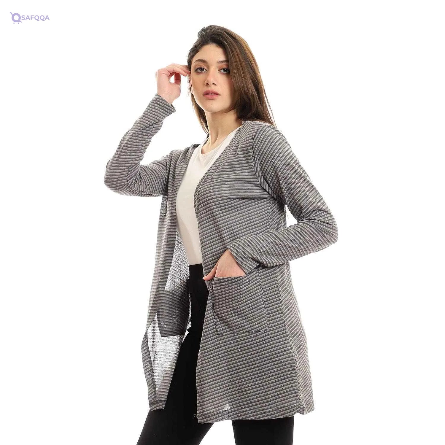 Kady Shades Full Sleeves Open Neckline Cardigan women - Safqqa Egypt