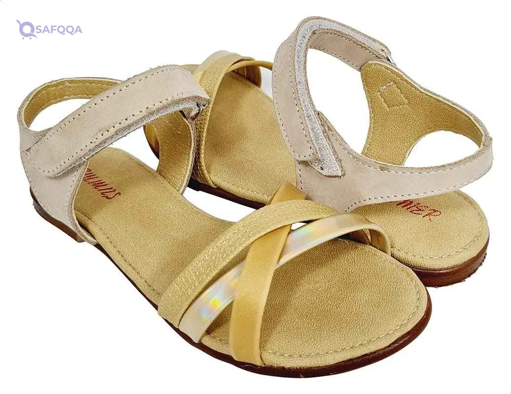 Summer slingback velcro closure flat sandals for girls - Safqqa Egypt