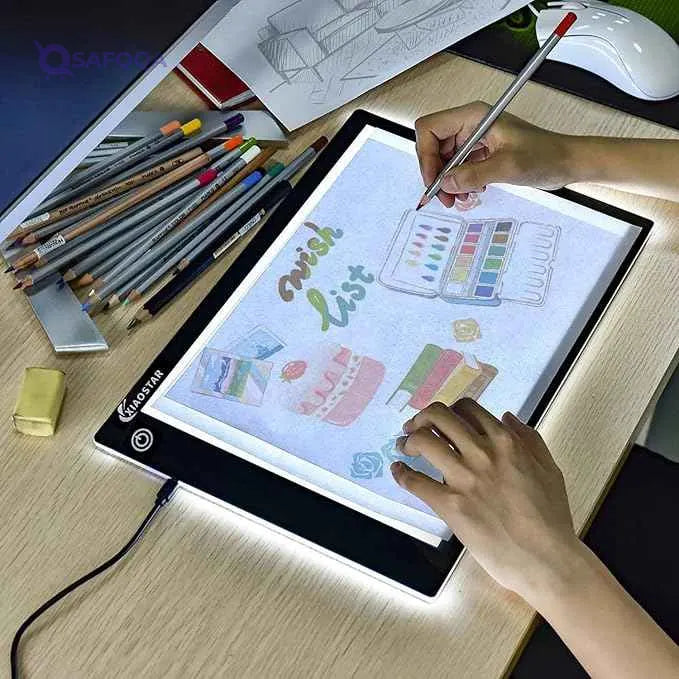 Light Box Drawing A4,Tracing Board with Brightness Adjustable for Artists, Animation Drawing, X-ray Viewing - Safqqa