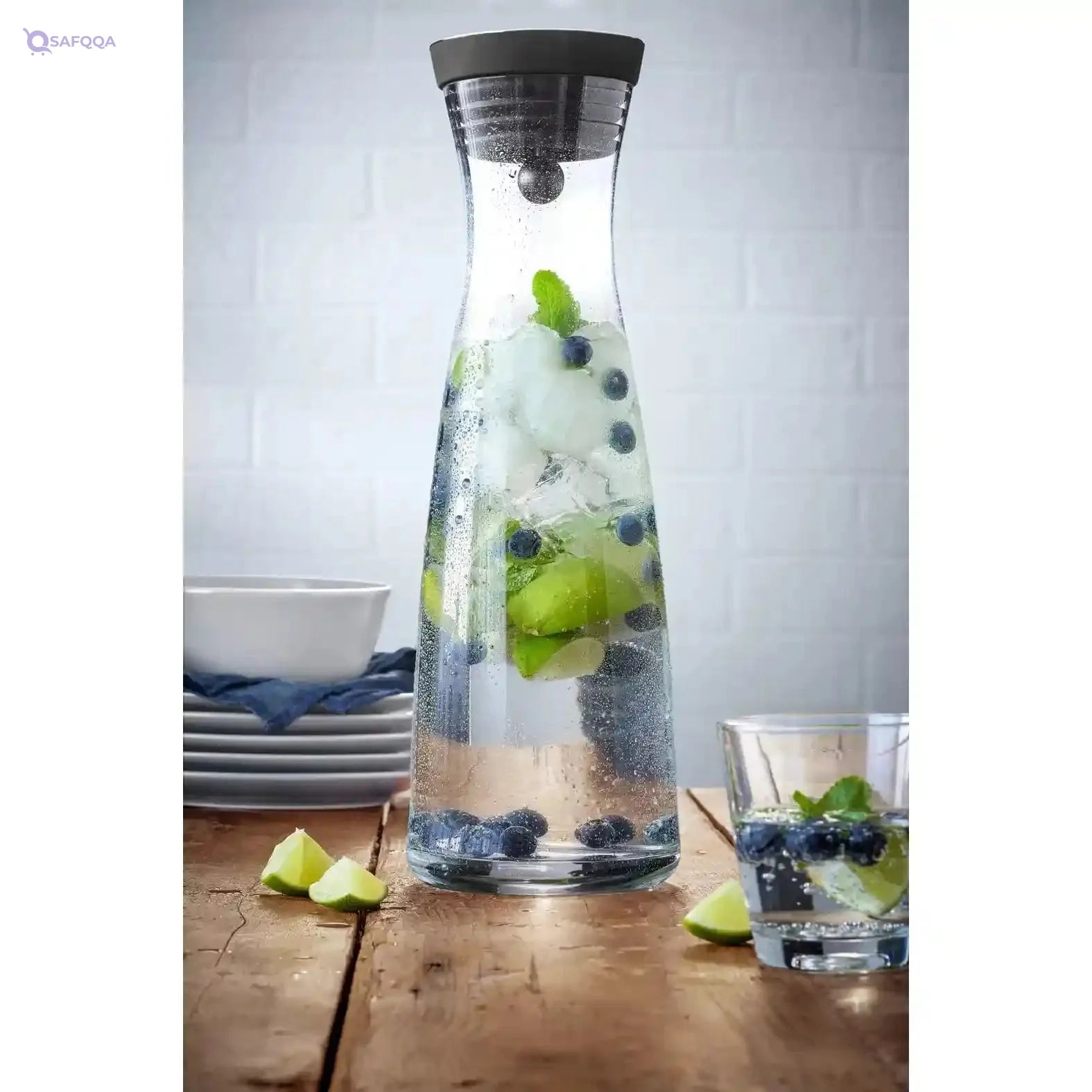 WMF Basic 1.5L Water Decanter – Elegant Glass & Cromargan® Stainless Steel with Close-Up Stopper - Safqqa Egypt