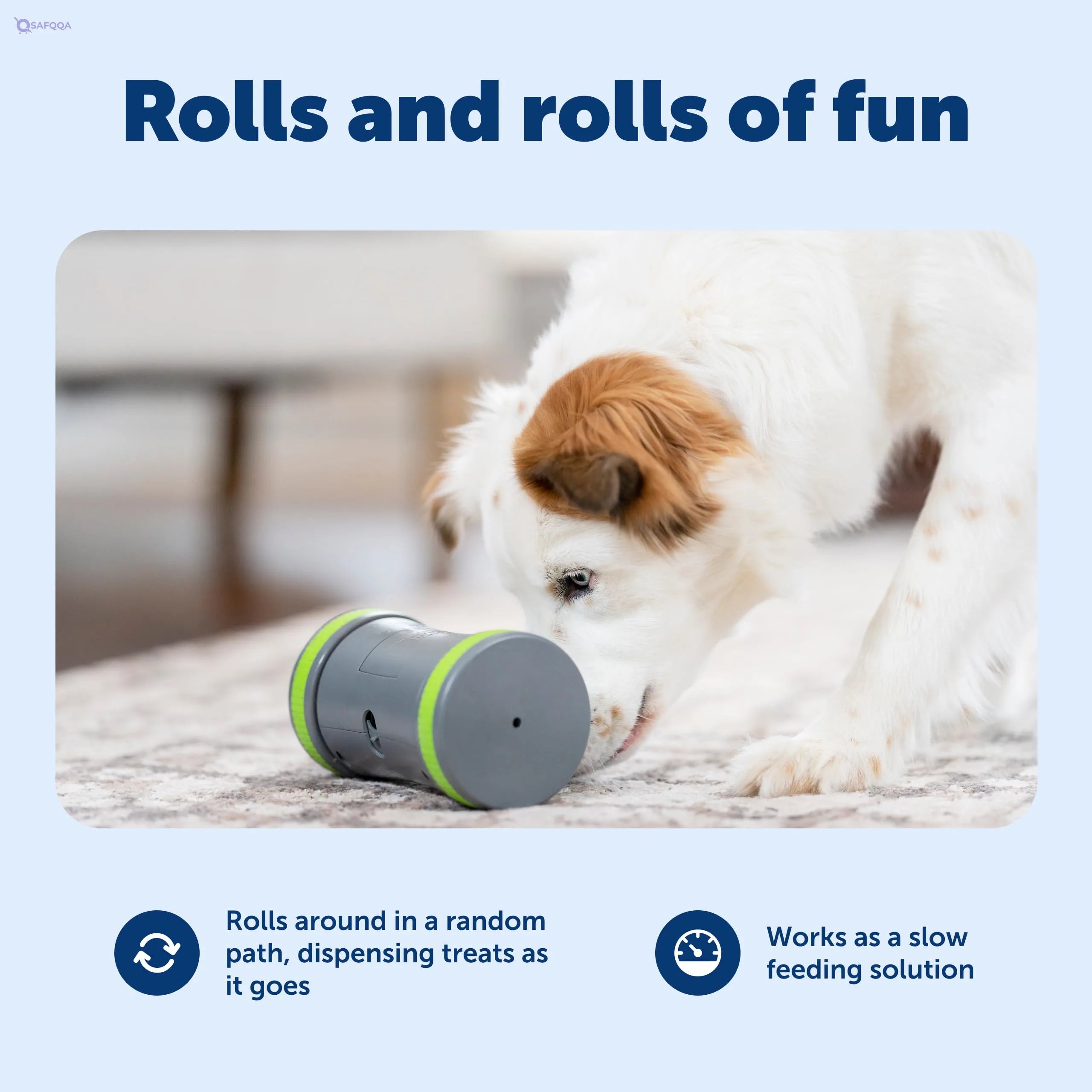 PetSafe Kibble Chase Interactive Dog Toy – Electronic Treat Dispenser & Slow Feeder - Safqqa