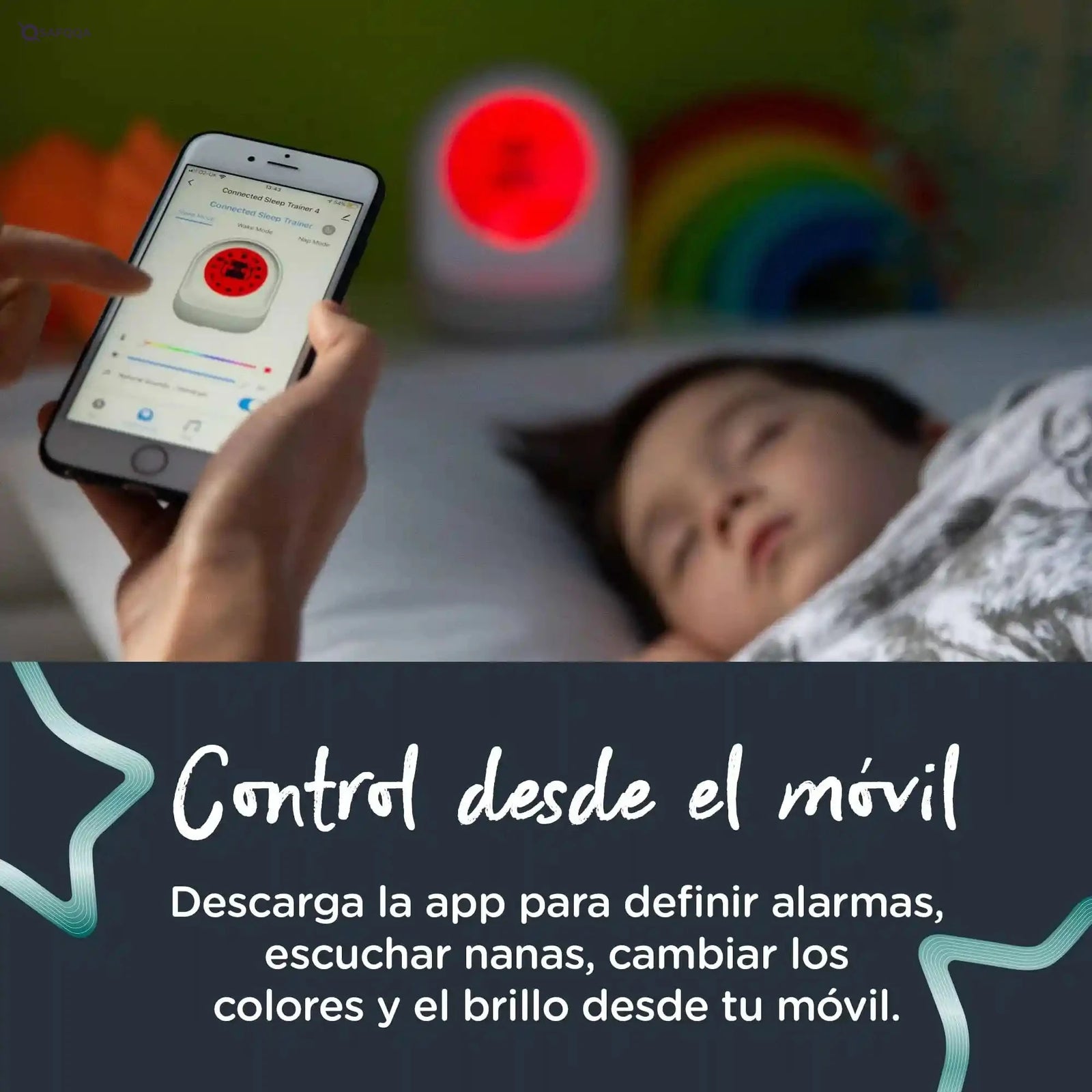 Tommee Tippee Sleep Trainer Clock, Timekeeper Connected Aid, From the Creators of Groclock, App-Enabled Alarm Clock and Nightlight for Children - Safqqa