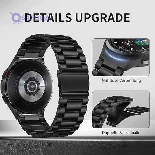 Mastten No Gap Metal Bracelet Compatible with Samsung Galaxy Watch 4/5/7 38 mm 42 mm, Stainless Steel Metal Replacement Strap for Galaxy Watch 5 Pro 45 mm/Galaxy Watch 4 Classic 47 mm 43 mm - Safqqa Egypt